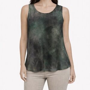 Giorgio Armani Main Line Green Sleeveless 100% Silk Top, Size 6